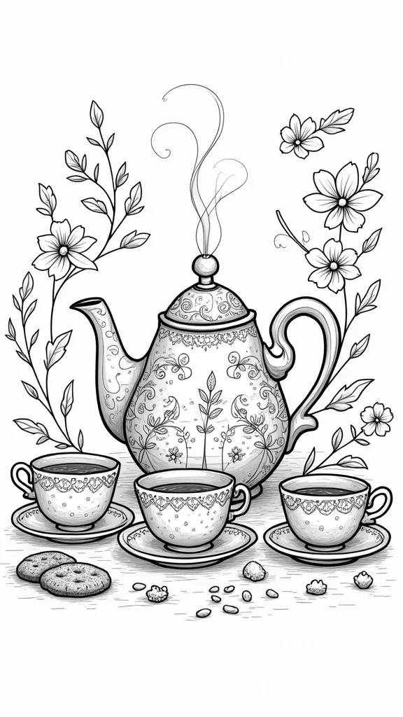 tea coloring page